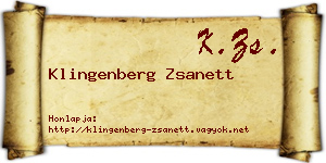 Klingenberg Zsanett névjegykártya