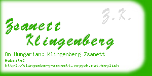 zsanett klingenberg business card